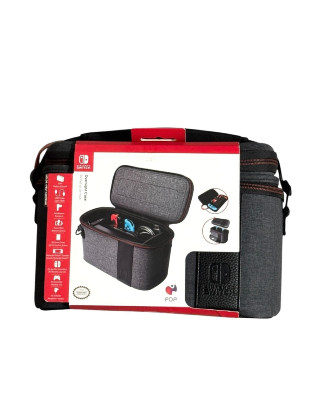 Nintendo Switch PDP Overnight Case Gray Travel Bag, New
